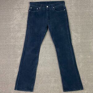 Levi's 514 Corduroy Pants Men's 34 x 34 Blue Stretch Cotton Chino